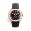 PATEK PHILIPPE ROSE GOLD AQUANAUT TRAVEL TIME BROWN