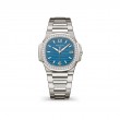 18W PATEK PHILIPPE NAUTILUS AZURE BLUE DIAL DIA BEZEL BRACELET