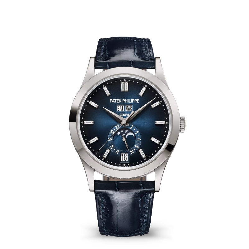 18W PATEK PHILIPPE ANNUAL CALENDAR BLUE DIA DIAL WATCH