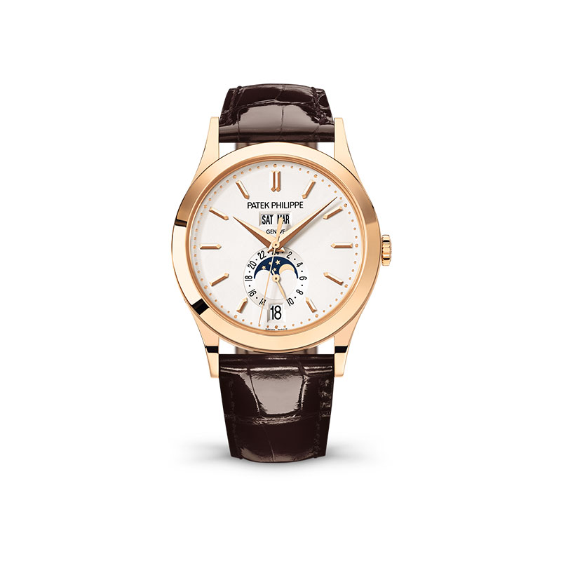 18K PATEK ANNUAL CALENDAR 38MM SILVERY OPALINE