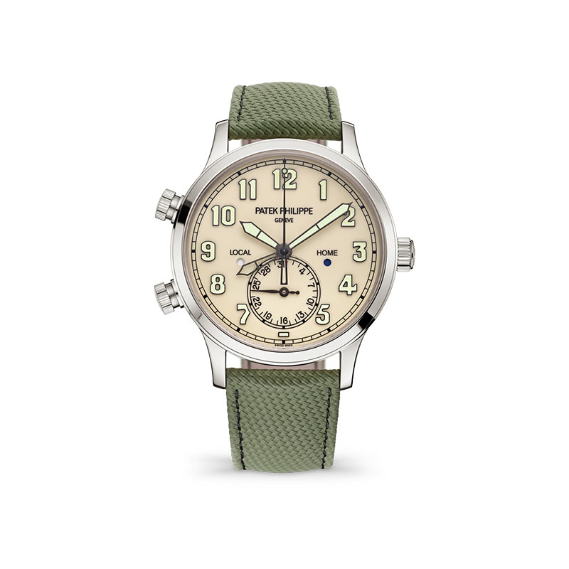 18W PATEK PHILIPPE CALATRAVA COMPLICATION IVORY KHAKI GREENWATCH