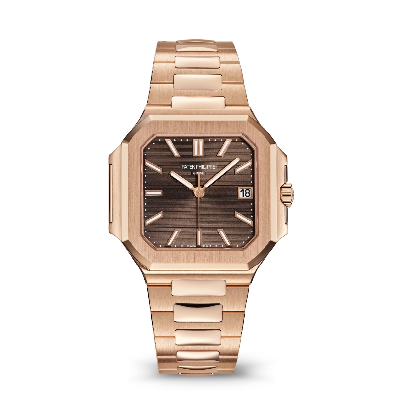18R PATEK PHILIPPE CUBITUS BROWN DIAL WATCH BRACELET
