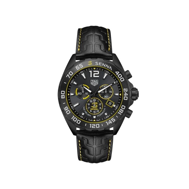TAG HEUER SENNA CHRONOGRAPH GREY DIAL BLACK STRAP